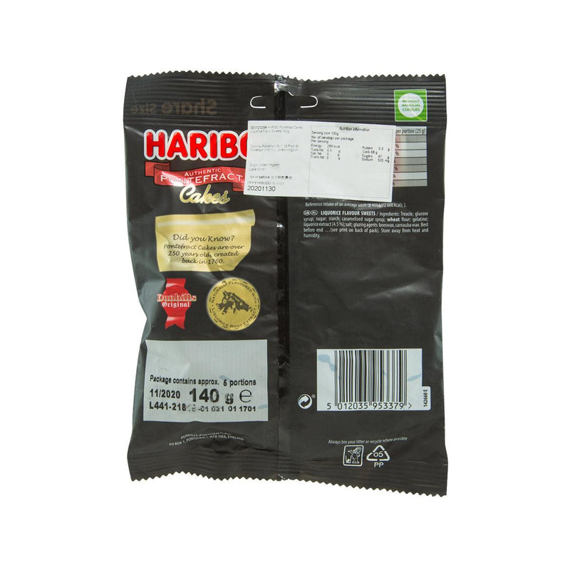 HARIBO Pontefract Cakes Soft Liquorice Flavor Sweets (160g)