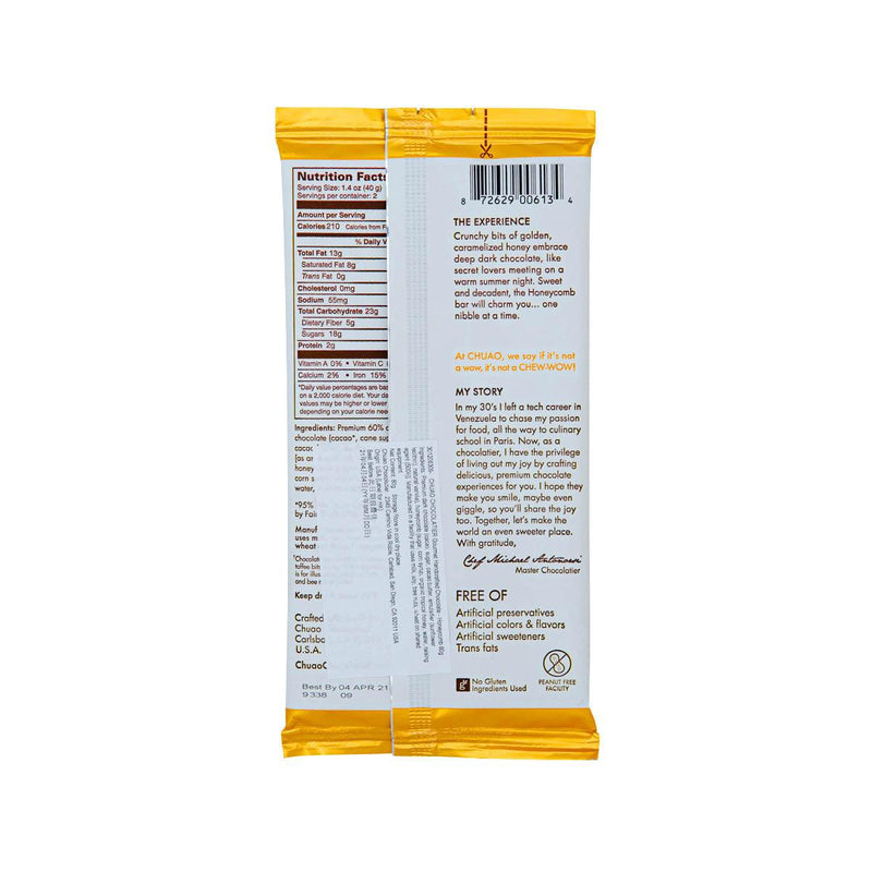 CHUAO CHOCOLATIER Gourmet Handcrafted Chocolate - Honeycomb  (80g)
