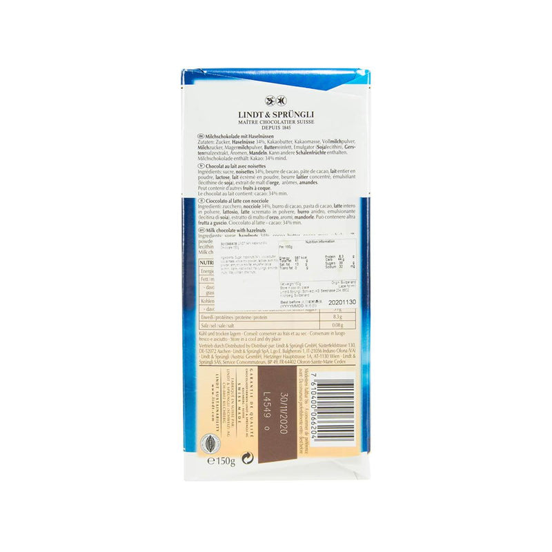 LINDT 34% Hazelnut Milk Chocolate (150g)