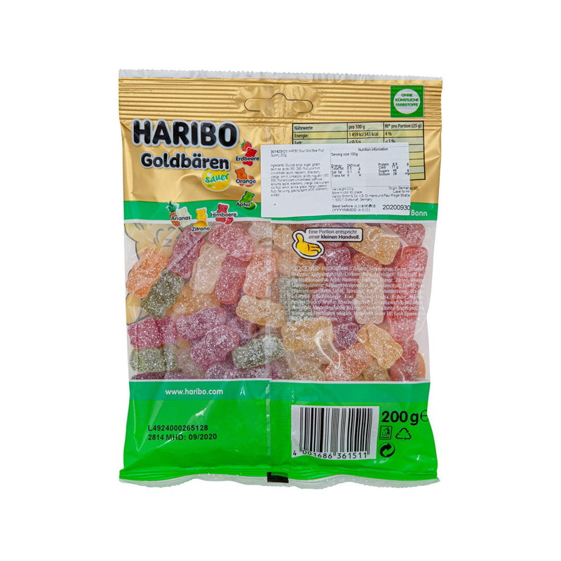 HARIBO Sour Gold Bear Fruit Gummy (175g)