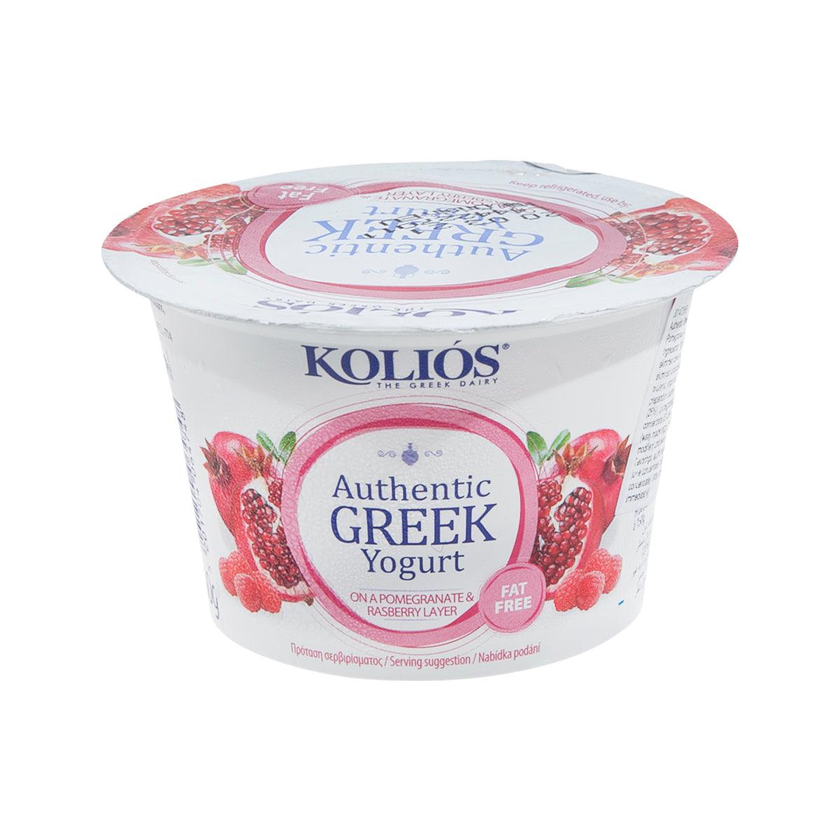 KOLIOS Fat Free Authentic Greek Yogurt Pomegranate & Raspberry (150g