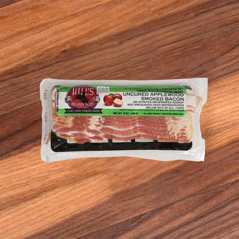 HILLSMEAT Uncured Applewood Smoked Bacon  (340g)