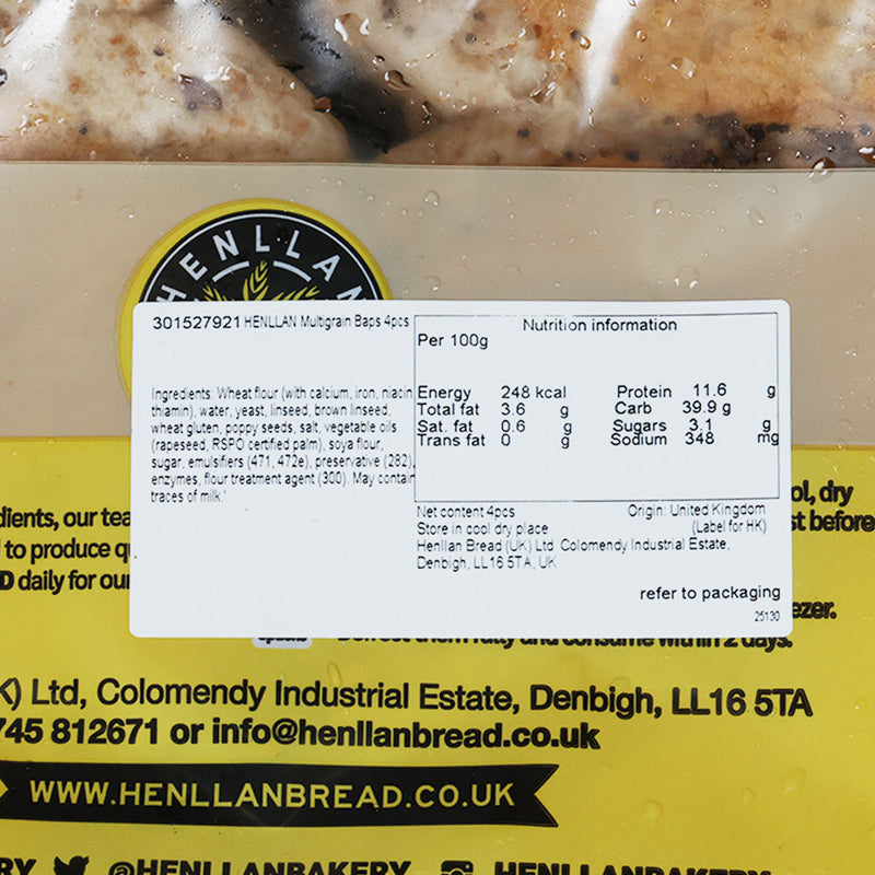 HENLLAN Multigrain Baps  (4pcs)