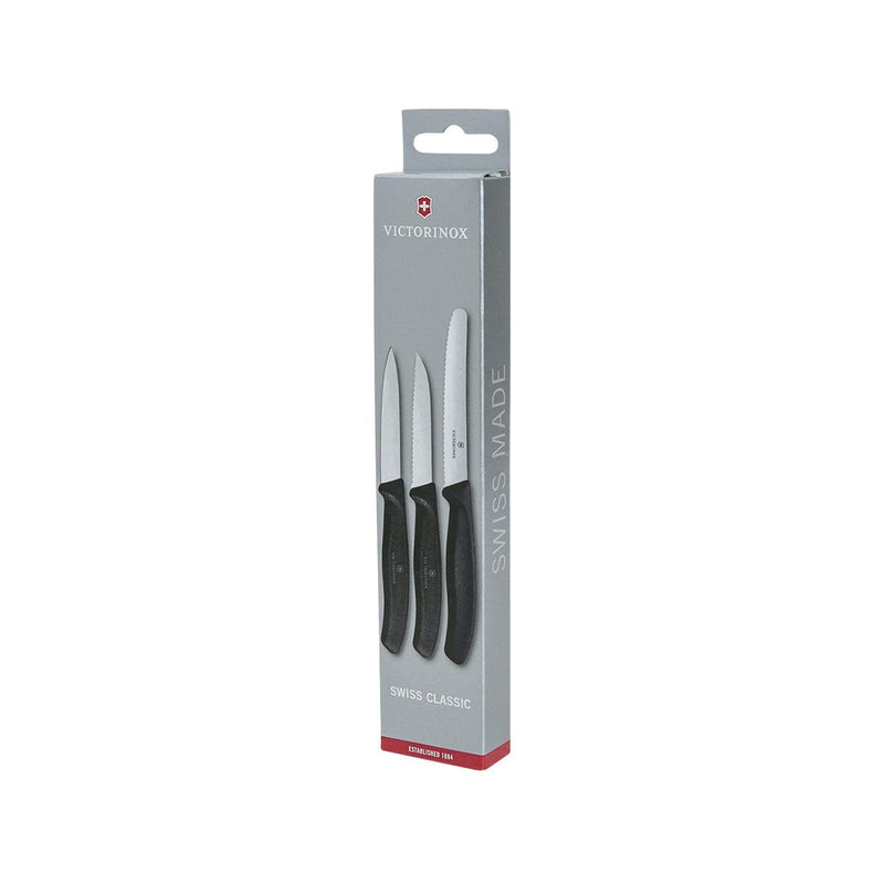 VICTORINOX Paring Knife - Black  (3pcs) - city&