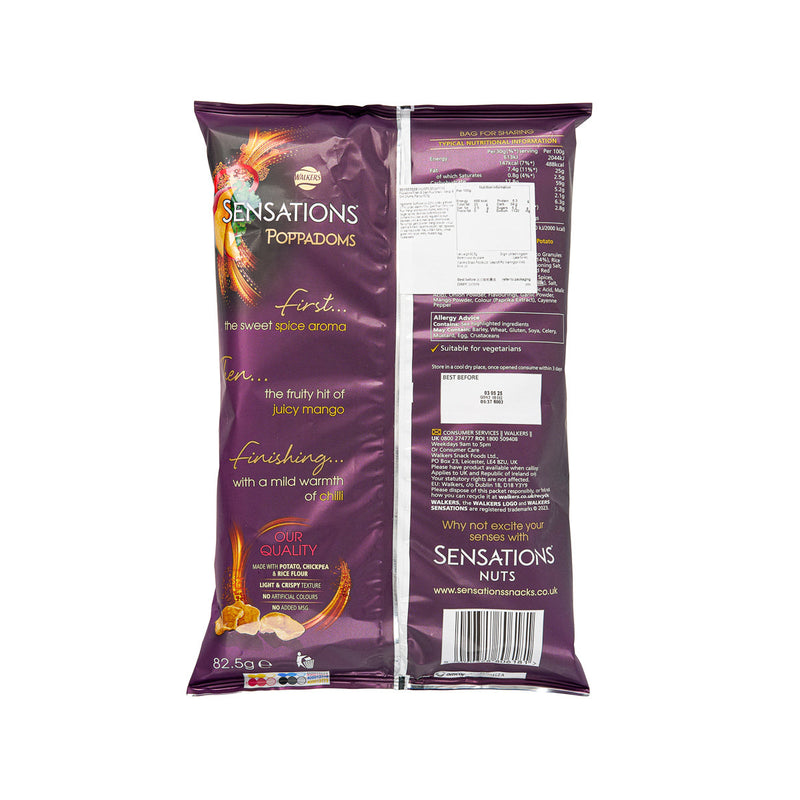 WALKERS SENSATIONS Poppadoms Potato & Gram Flour Snack - Mango & Chilli Chutney Flavour  (82.5g)
