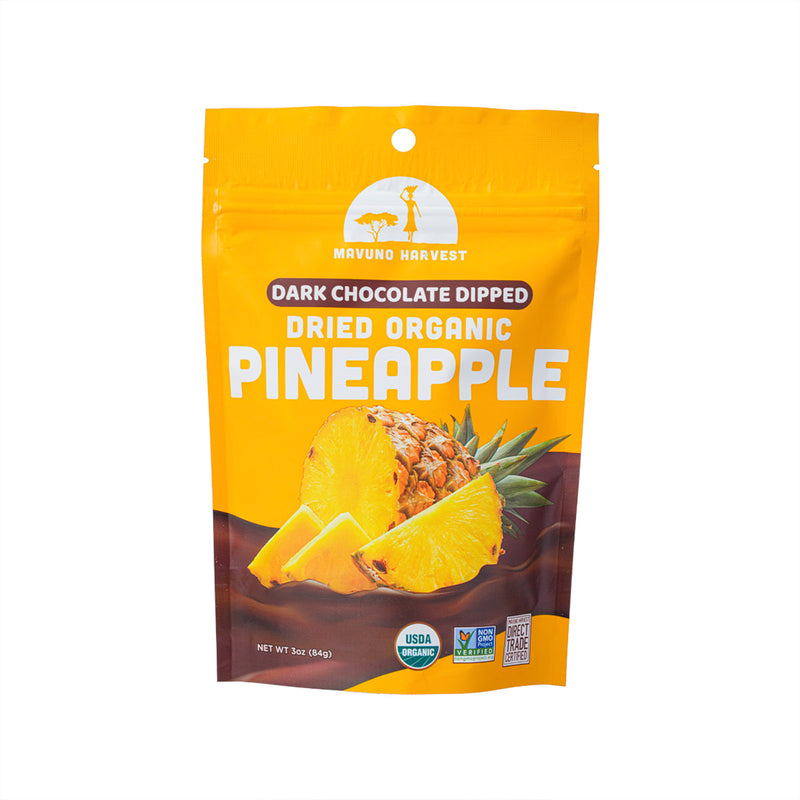 MAVUNO HARVEST Organic Dark Chocolate Dipped - Pineapple  (84g)