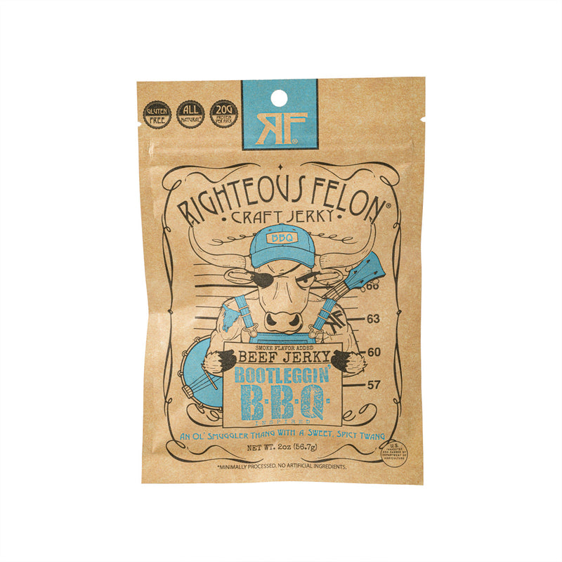 RIGHTEOUS FELON Bootleggin BBQ Beef Jerky  (56.7g)
