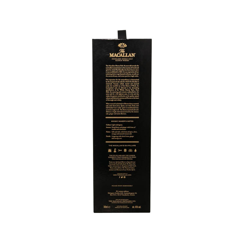 MACALLAN 18 Years Od Sherry Oak Single Malt Whisky 700mL (700mL)