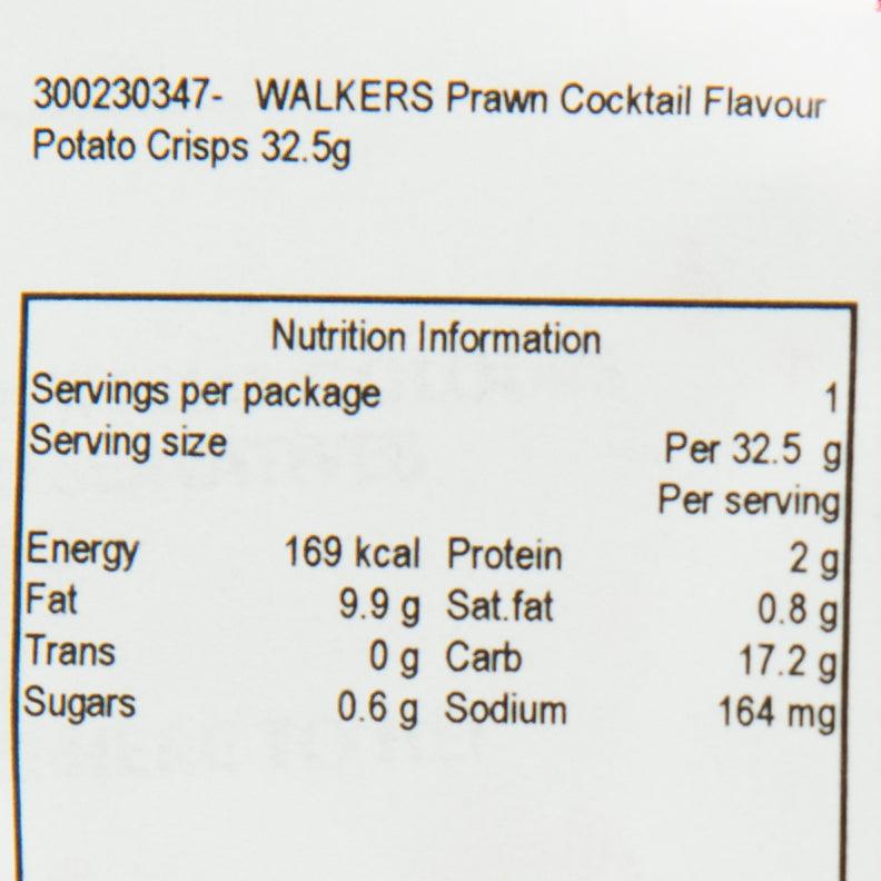 WALKERS Prawn Cocktail Flavour Potato Crisps  (32.5g) - city&