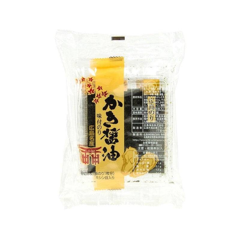 HIROSHIMA NORI Oyster Soy Sauce Seasoned Seaweed  (3 x 6pcs)