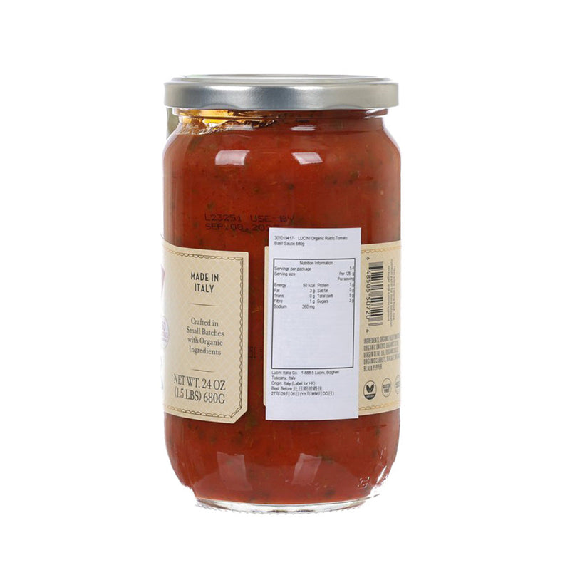 LUCINI Organic Rustic Tomato Basil Sauce  (680g)
