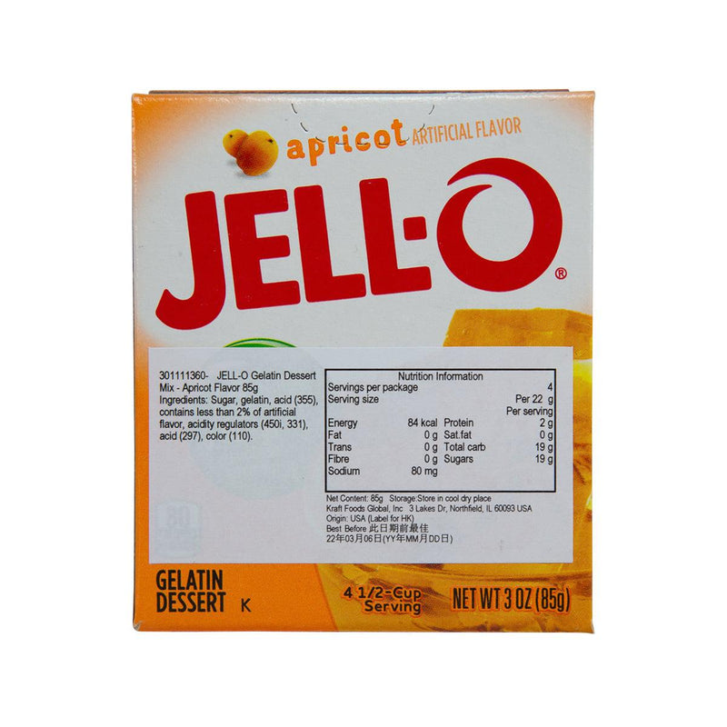 JELL-O Gelatin Dessert Mix - Apricot Flavor  (85g)