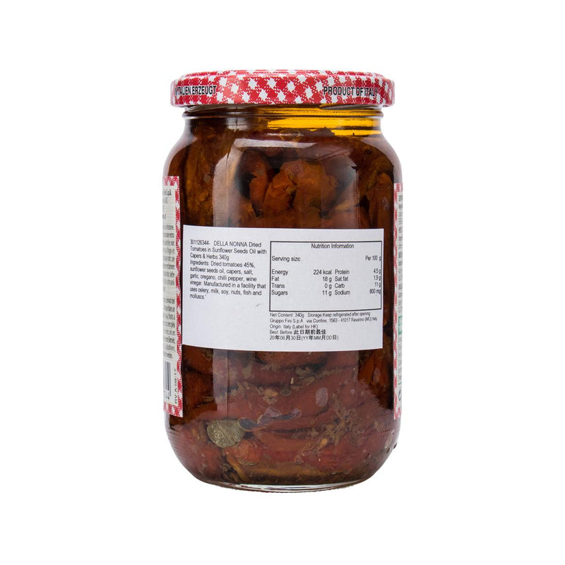 DELLA NONNA Dried Tomatoes in Sunflower Seeds Oil with Capers & Herbs  (340g)