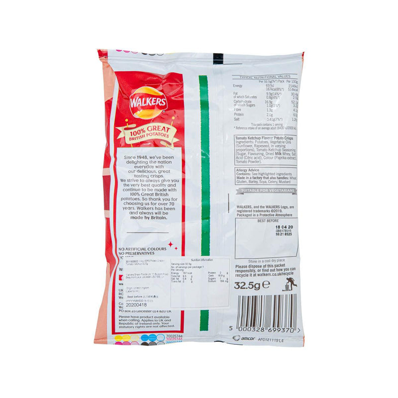 WALKERS Potato Crisps - Tomato Ketchup  (32.5g) - city&