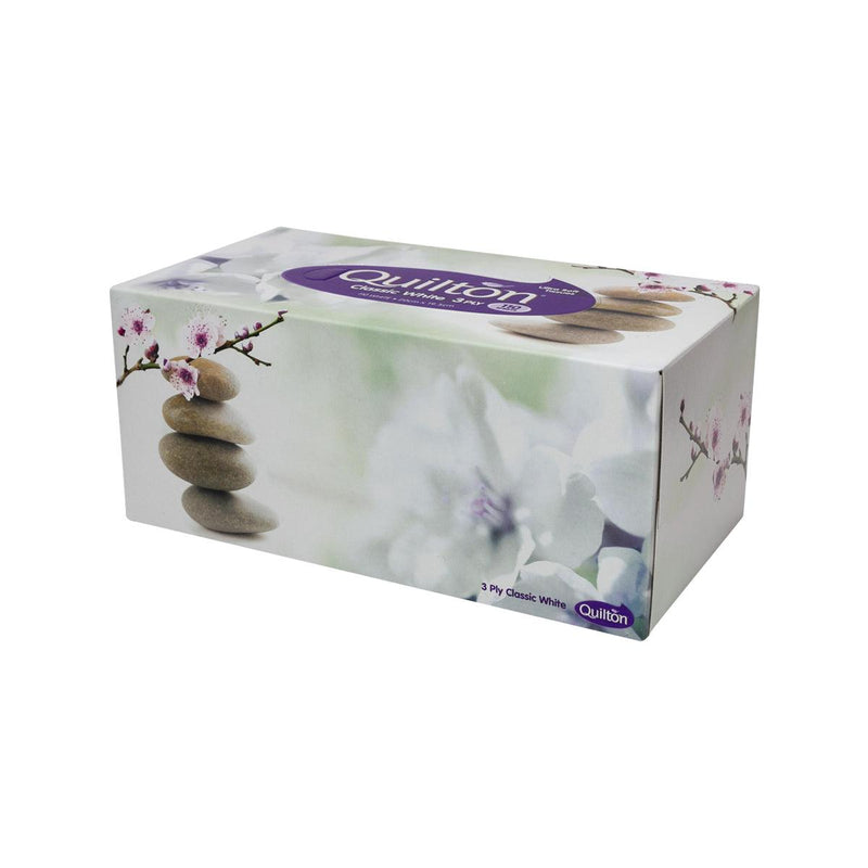 QUILTON 3 Ply White Facial Tissue with Aloe Vera