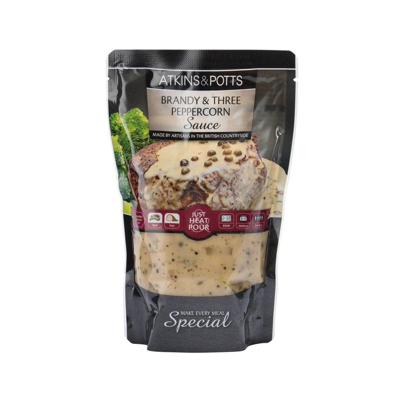 ATKINS & POTTS Brandy & Three Peppercorn Finishing Sauce  (350g)