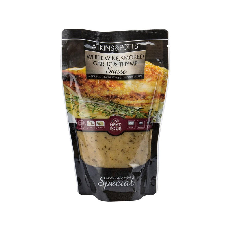 ATKINS & POTTS White Wine, Smoked Garlic & Thyme Finishing Sauce  (350g)