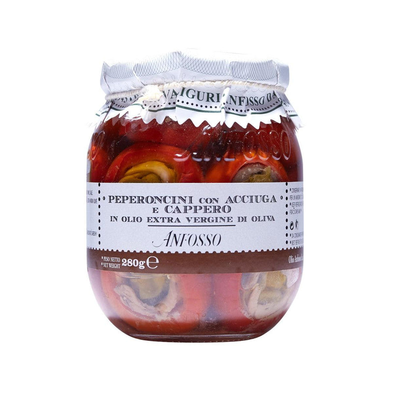 ANFOSSO Anchovy & Caper Stuffed Pepers in Extra Virgin Oil  (280g)