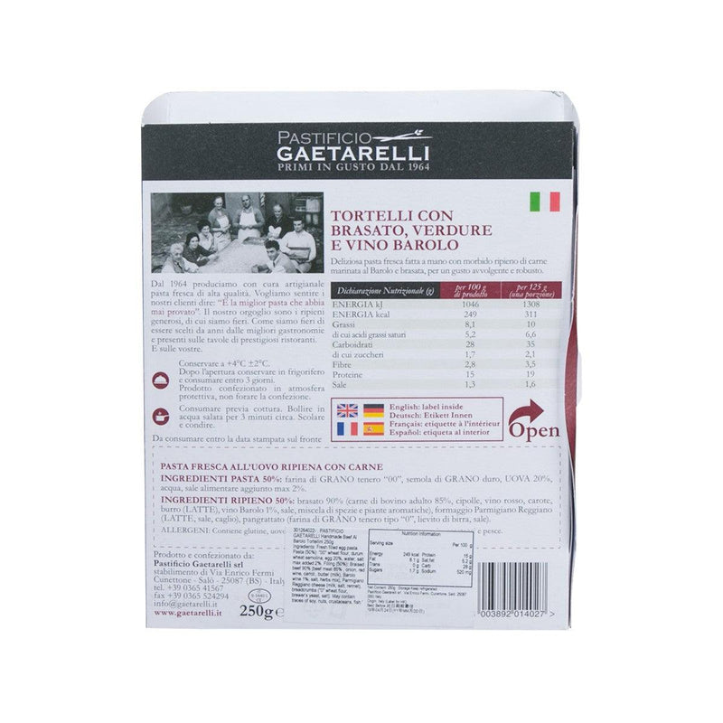 PASTIFICIO GAETARELLI Handmade Beef Al Barolo Tortellini  (250g)