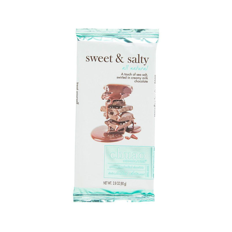 CHUAO CHOCOLATIER Milk Chocolate with Sea Salt  (80g)