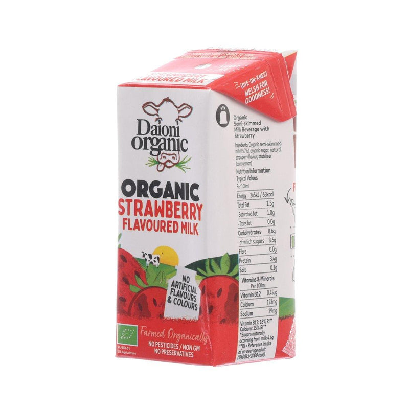 DAIONI Organic Semi-Skimmed Milk Beverage with Strawberry  (200mL)