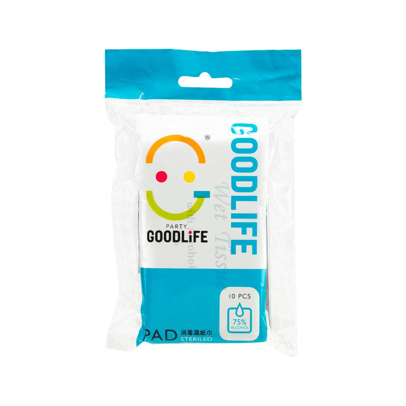 GOOD LIFE 75% Foil Wrapped Alcohol Wet Towel 10&