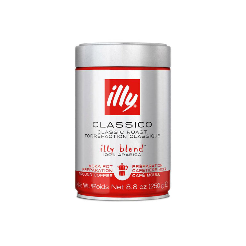 ILLY COFFEE Ground Coffee - Classico Moka Pot Medium Roast (250g)