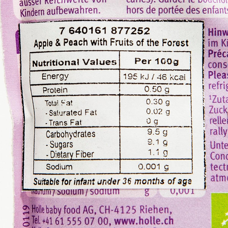 HOLLE Organic Berry Puppy Pouch - Apple & Peach with Fruits of the Forest  (100g)