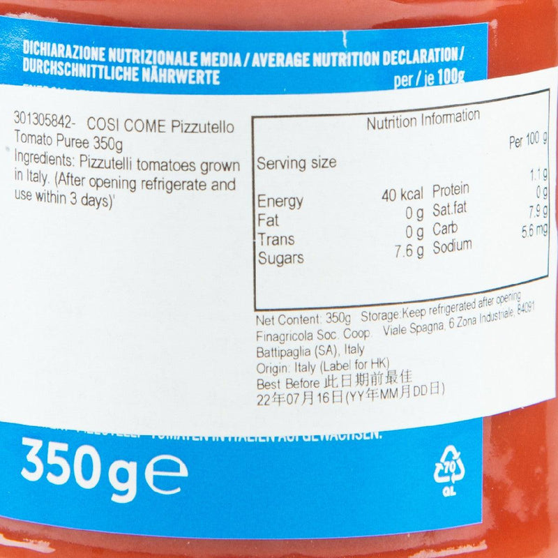 COSI COME Pizzutello Tomato Puree  (350g)