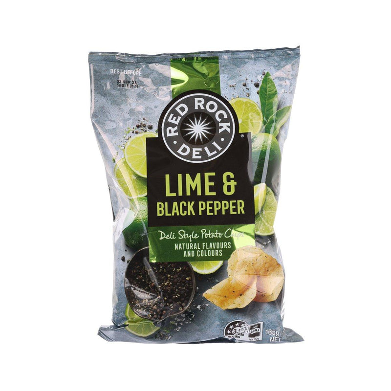 RED ROCK DELI Lime & Black Pepper Flavoured Potato Chips  (165g)