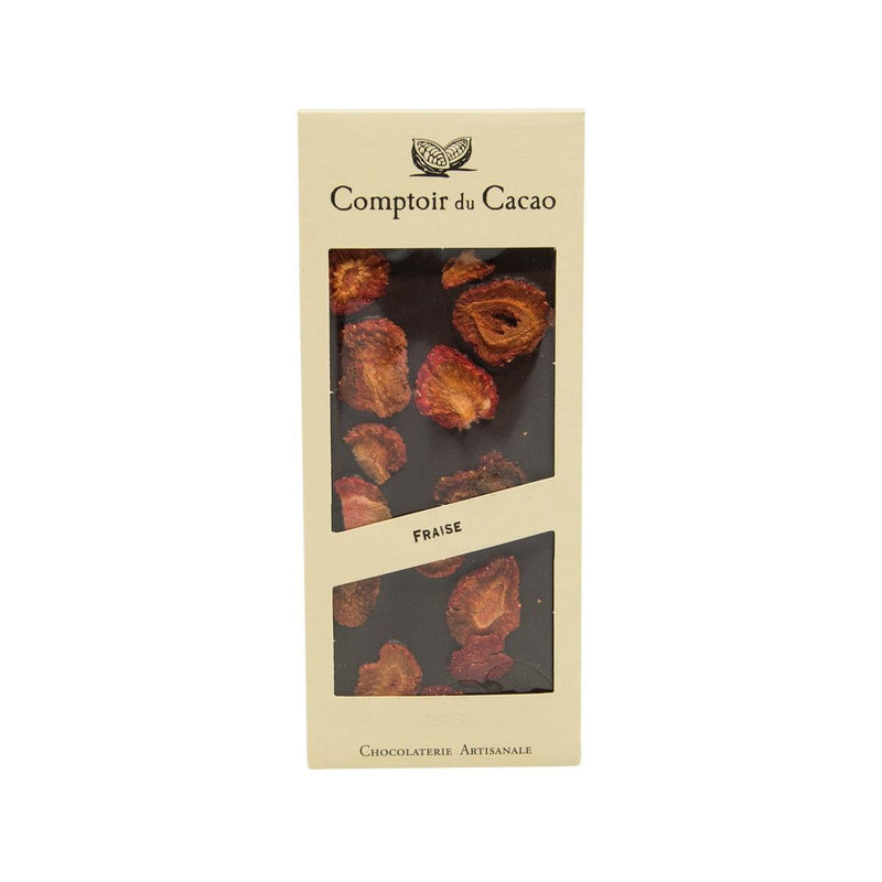 COMPTOIR DU CACAO Dark Chocolate with Strawberry  (90g)