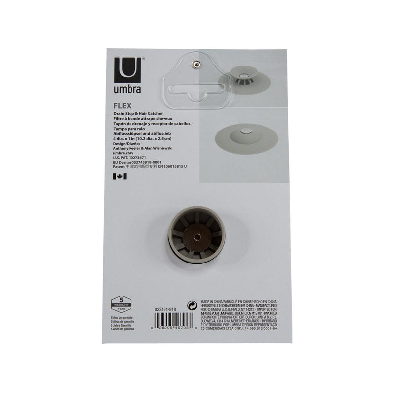 UMBRA Flex Drain Stop & Hair Catcher - Grey - city&
