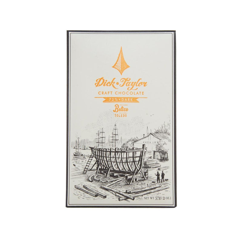 DICKTAYLOR Single Origin Chocolate Bar - 72% Belize, Toledo  (57g)