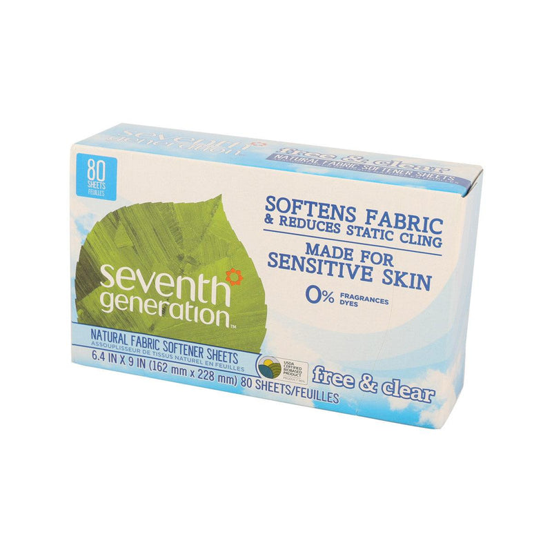 SEVENTH GENERATION Fabric Softener Sheets - Free & Clear  (80sheets)