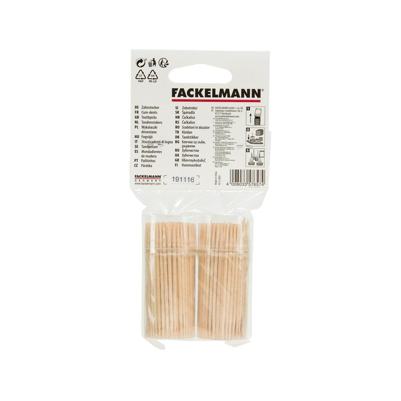 FACKELMANN Wooden Toothpicks [2 Packs]  (2 x 150pcs)