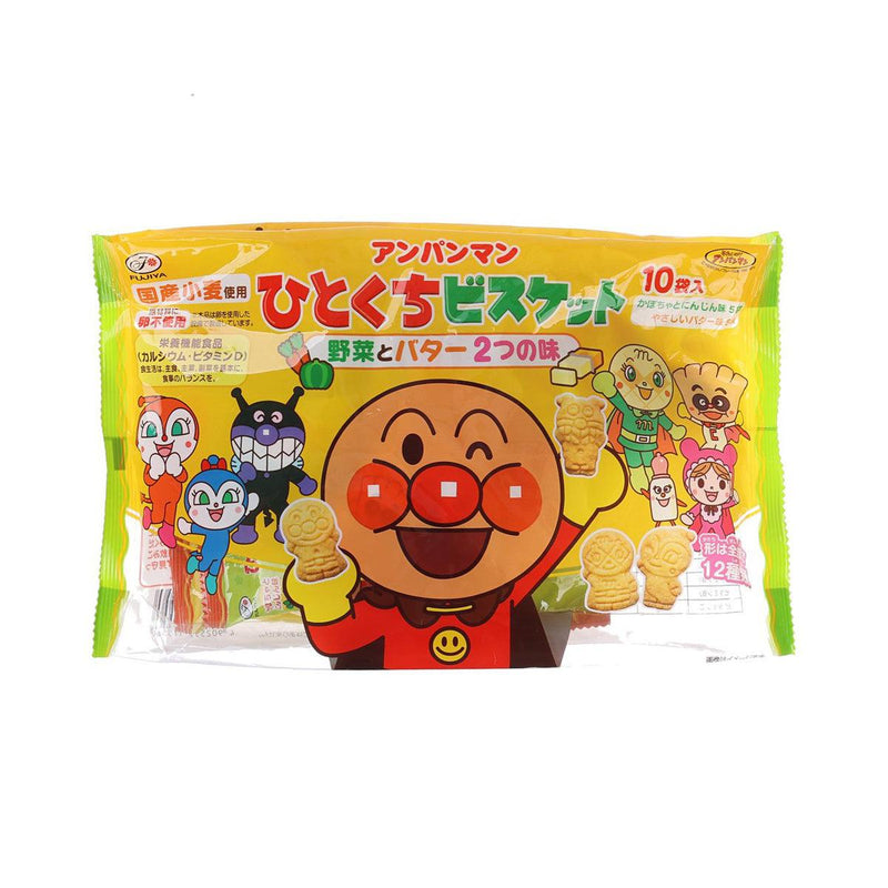 FUJIYA Anpanman Mouthful Biscuit - Vegetable & Butter Flavor  (135g)