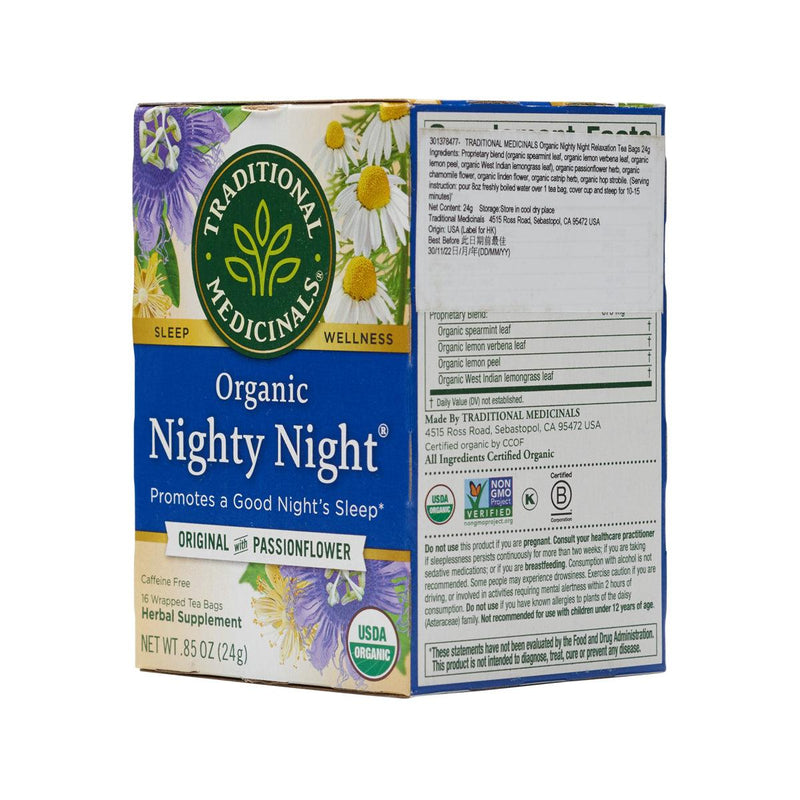 TRADITIONAL MEDICINALS Organic Nighty Night Relaxation Tea Bags  (24g) - city&