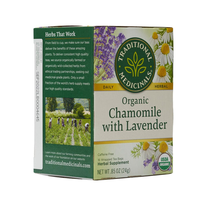 TRADITIONAL MEDICINALS Organic Chamomile & Lavender Tea Bags  (24g) - city&