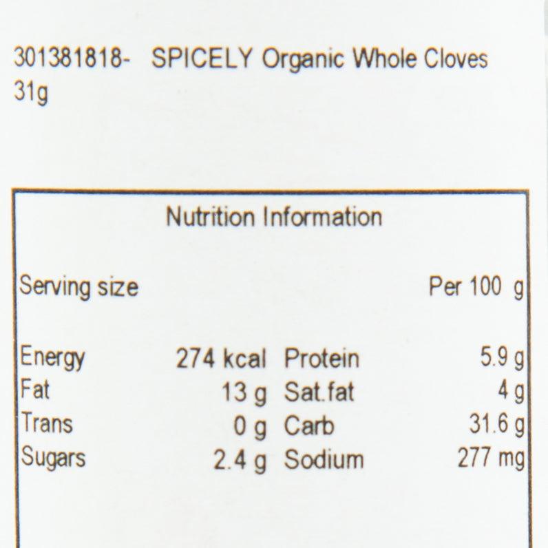 SPICELY Organic Whole Cloves  (31g)