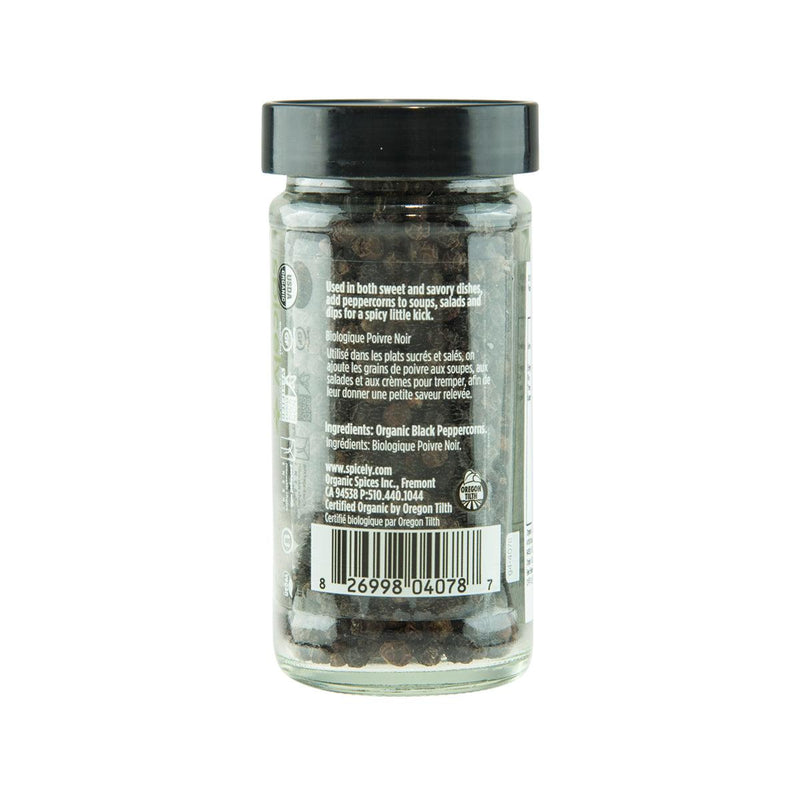 SPICELY Organic Black Peppercorns  (48g)