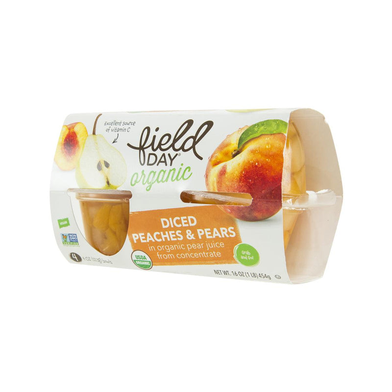 FIELD DAY Organic Diced Peaches & Pears in Fruit Juice  (4 x 113g)