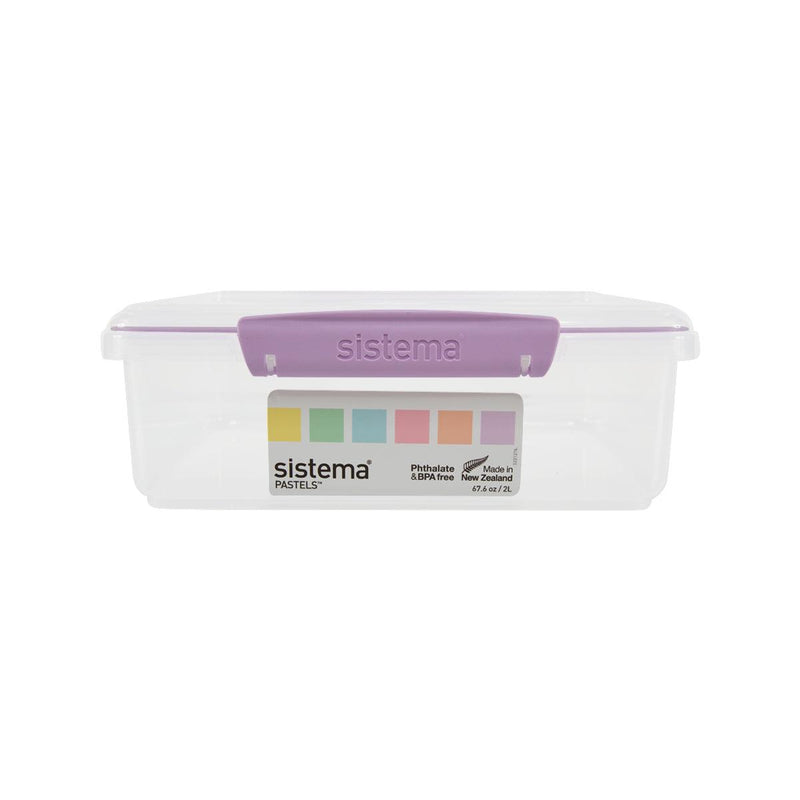 SISTEMA KLIP IT Pastels Rectangular Box 2L - Assorted