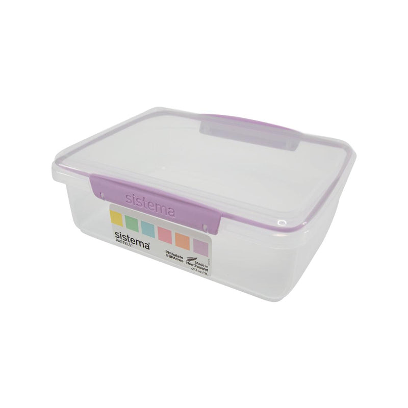 SISTEMA KLIP IT Pastels Rectangular Box 2L - Assorted