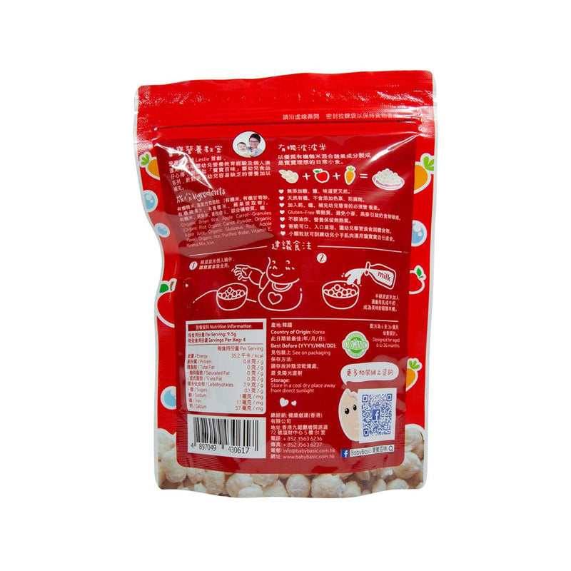 BABY BASIC Organic Bubble Rice - Apple & Carrot [Below 36 Months]  (38g)