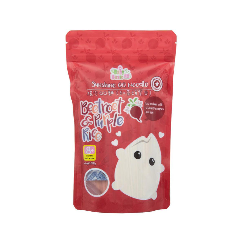 BABY BASIC Sunshine QQ Noodle - Beetroot & Purple Rice [8+ Months]  (220g)