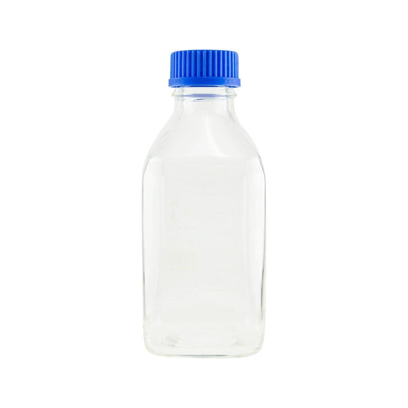 DURAN Square Clear Bottle 1000ml w/ blue cap