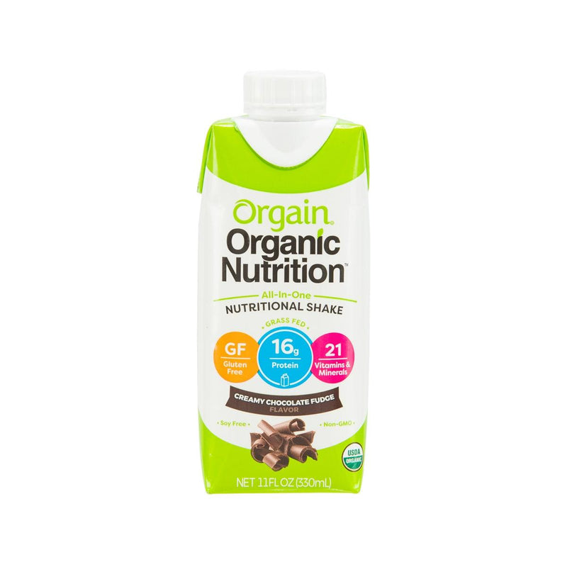 ORGAIN Organic Nutritional Shake - Creamy Chocolate Fudge Flavor  (330mL)