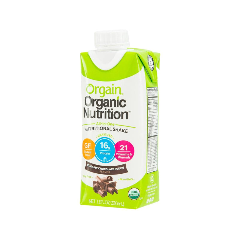 ORGAIN Organic Nutritional Shake - Creamy Chocolate Fudge Flavor  (330mL)