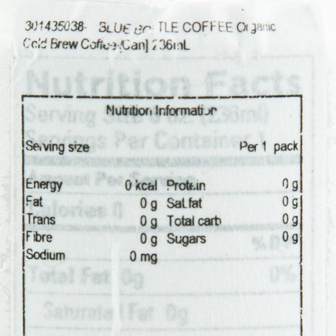 BLUE BOTTLE COFFEE Organic Cold Brew Coffee [Can]  (236mL)