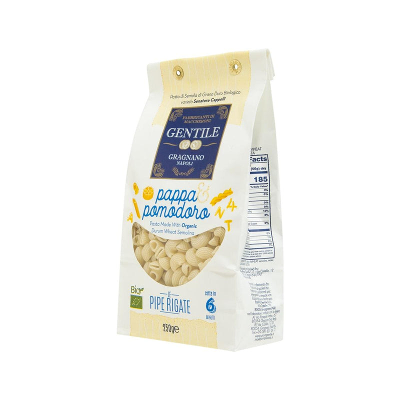 GENTILE Pappa Pomodoro Organic Pasta Pipe Rigate  (250g)